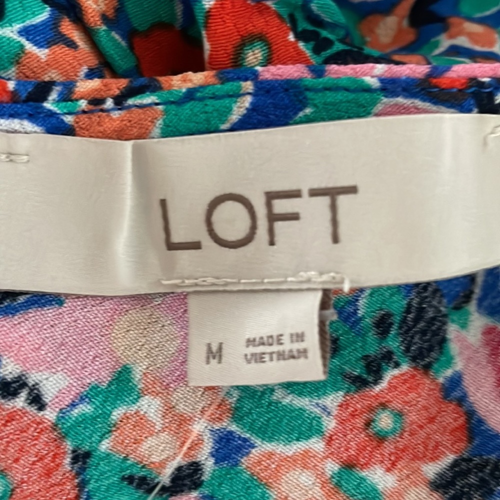 LOFT Floral Sleeveless Blouse - Pink and Blue - Picture 4 of 4
